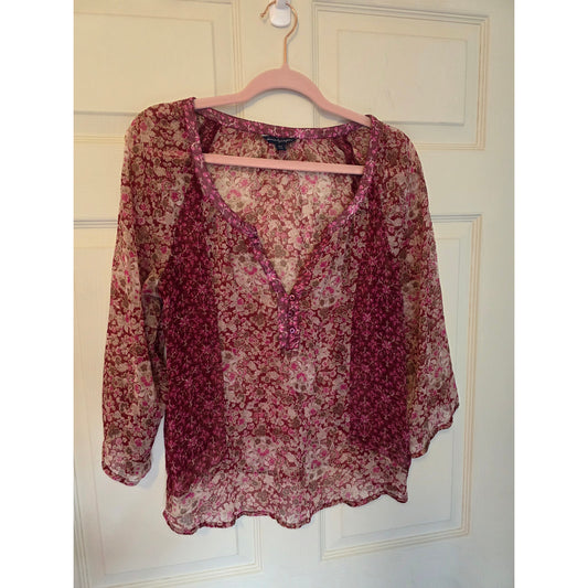 American Eagle Sheer Floral Blouse – Size Medium